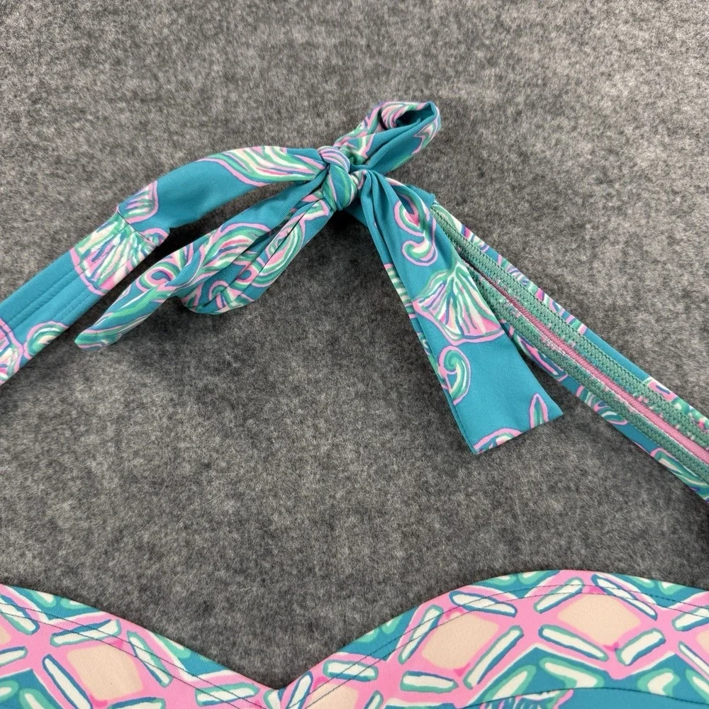 Lilly Pulitzer Roby Bikini Swim Top WATER YA WAITING FOR Womens 10 Beach Resort